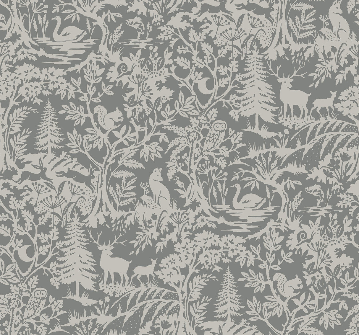 Chesapeake 3125-72321 Alrick Charcoal Forest Venture Wallpaper