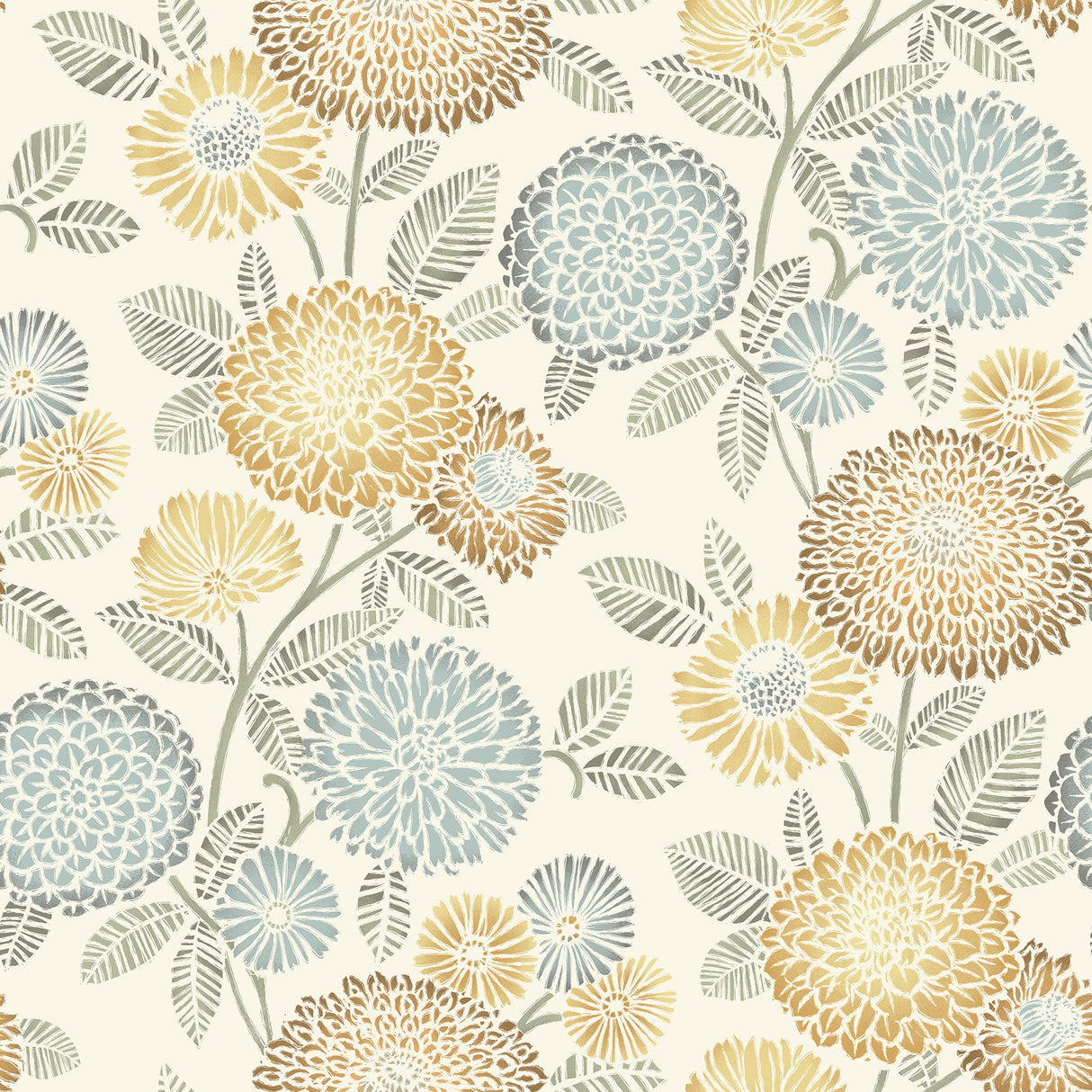 Chesapeake 3125-72326 Zalipie Apricot Floral Trail Wallpaper