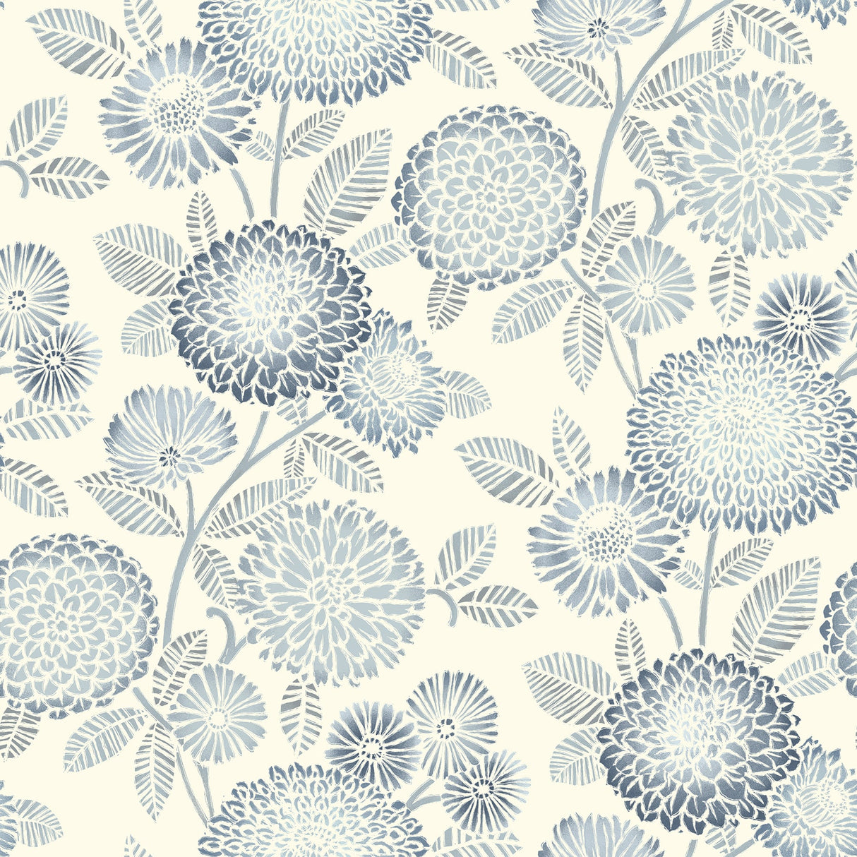 Chesapeake 3125-72328 Zalipie Blue Floral Trail Wallpaper