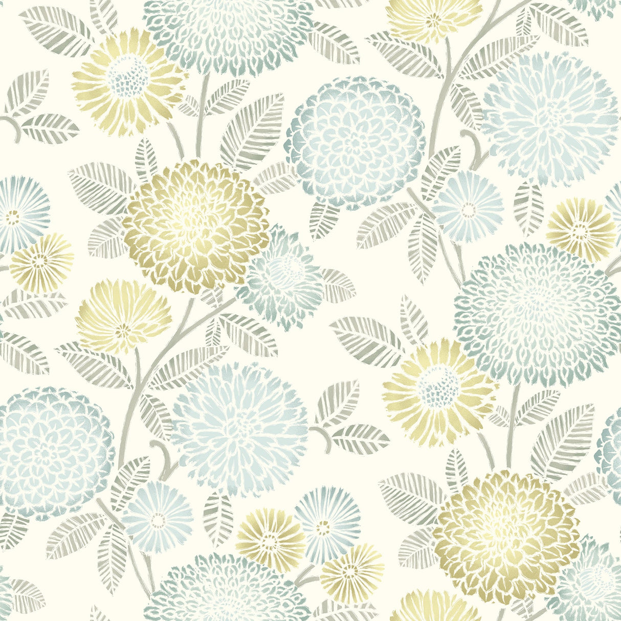 Chesapeake 3125-72330 Zalipie Lime Floral Trail Wallpaper