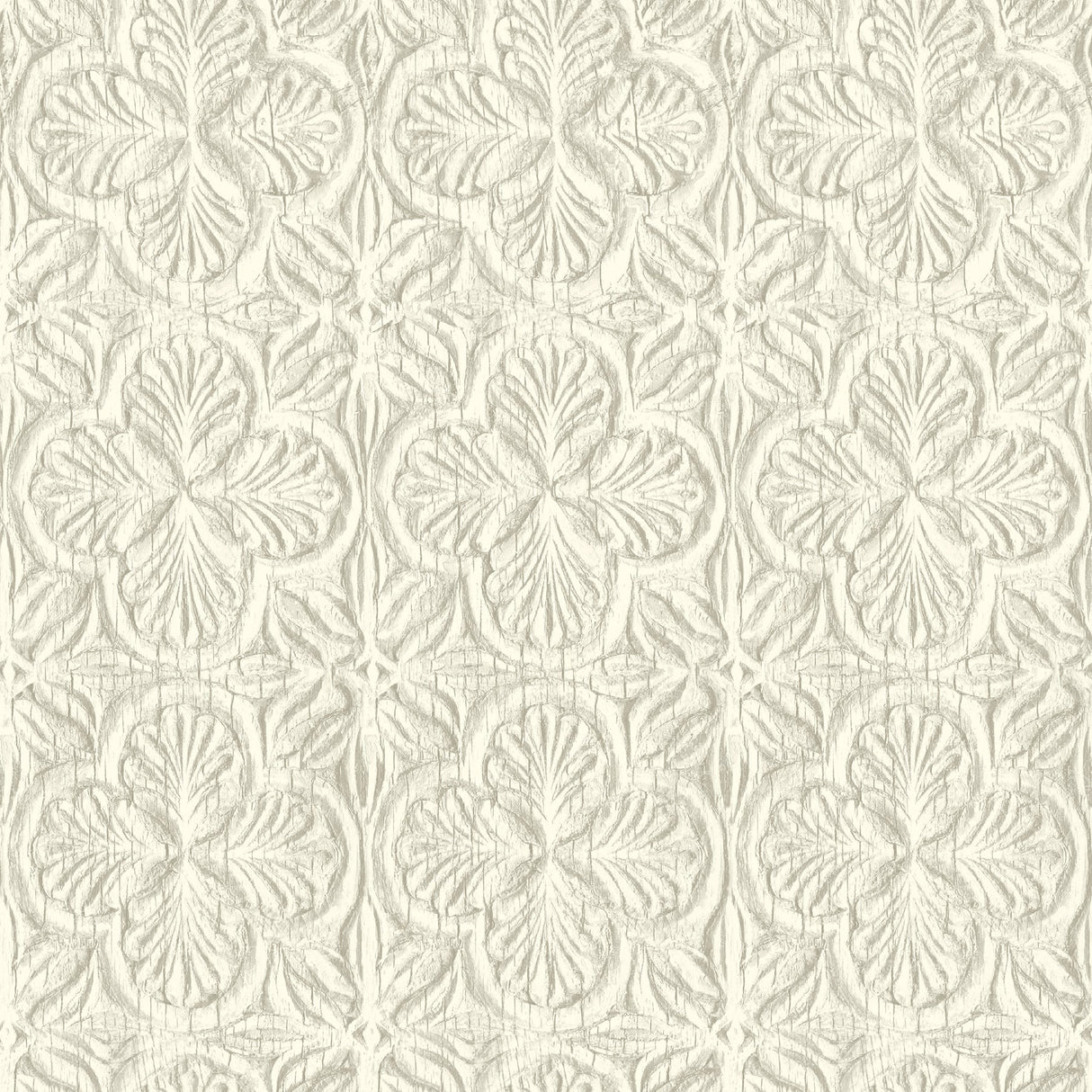 Chesapeake 3125-72334 Karachi White Wooden Damask Wallpaper