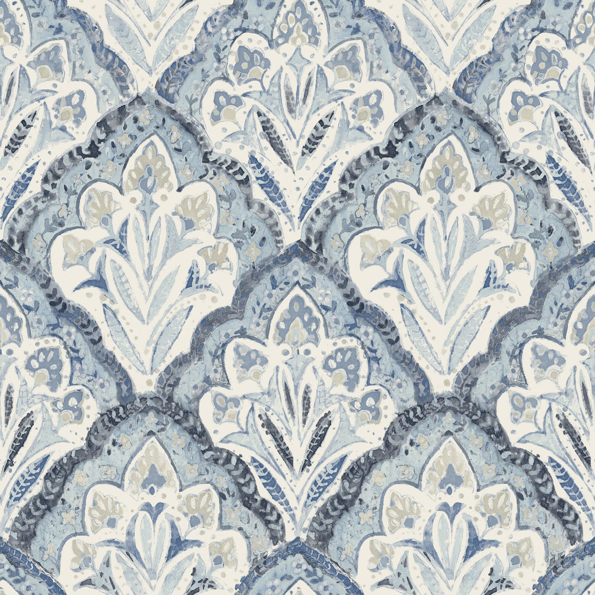 Chesapeake 3125-72337 Mimir Blue Quilted Damask Wallpaper