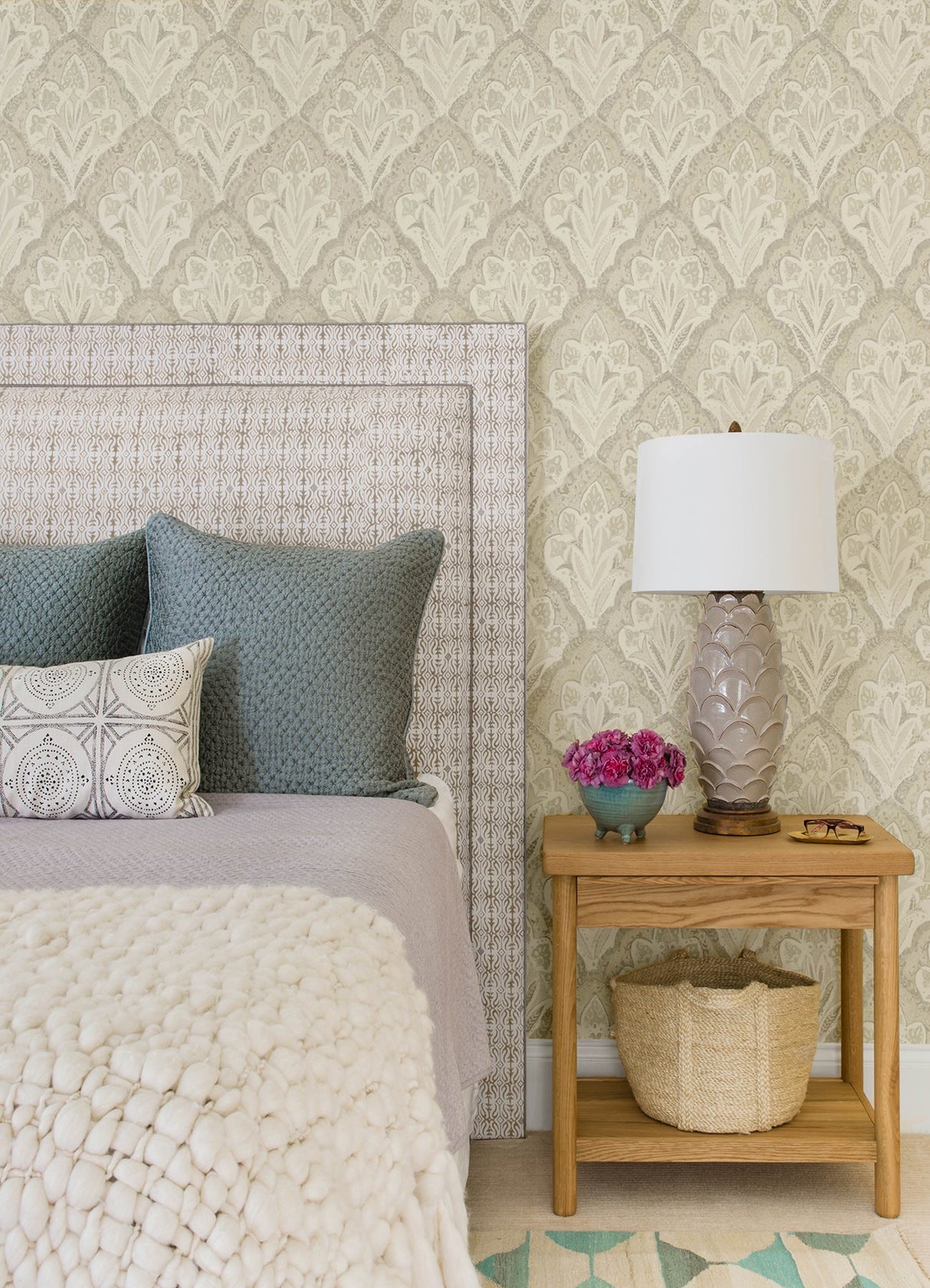 Chesapeake 3125-72339 Mimir Dove Quilted Damask Wallpaper