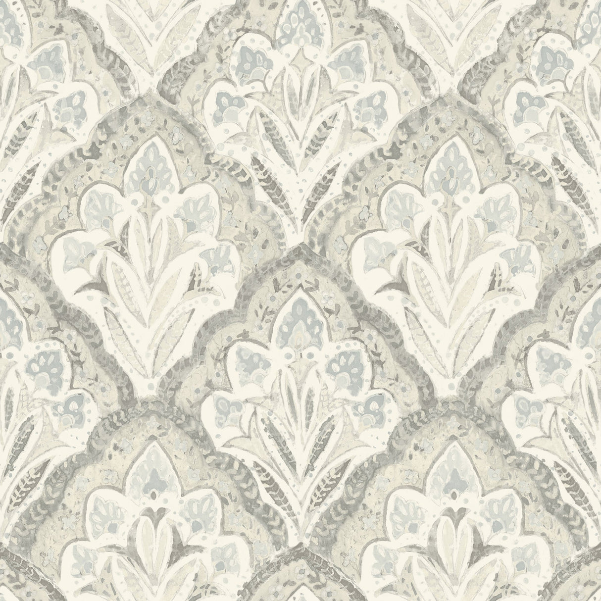 Chesapeake 3125-72340 Mimir Grey Quilted Damask Wallpaper