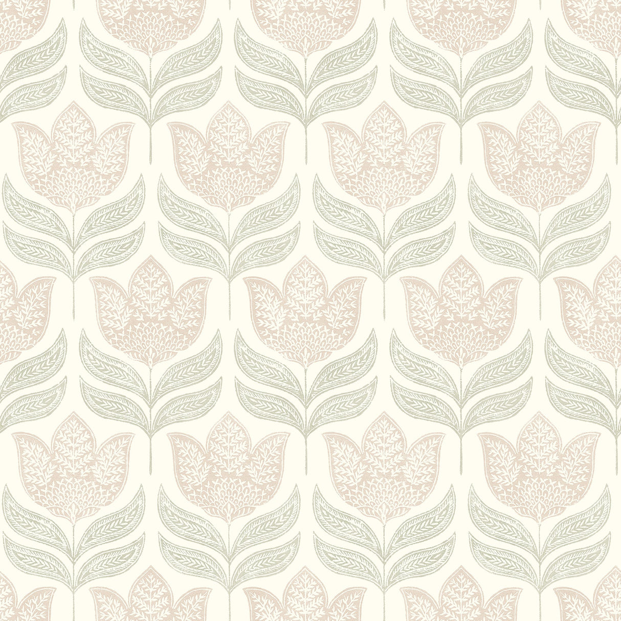 Chesapeake 3125-72346 Cathal Blush Tulip Block Print Wallpaper
