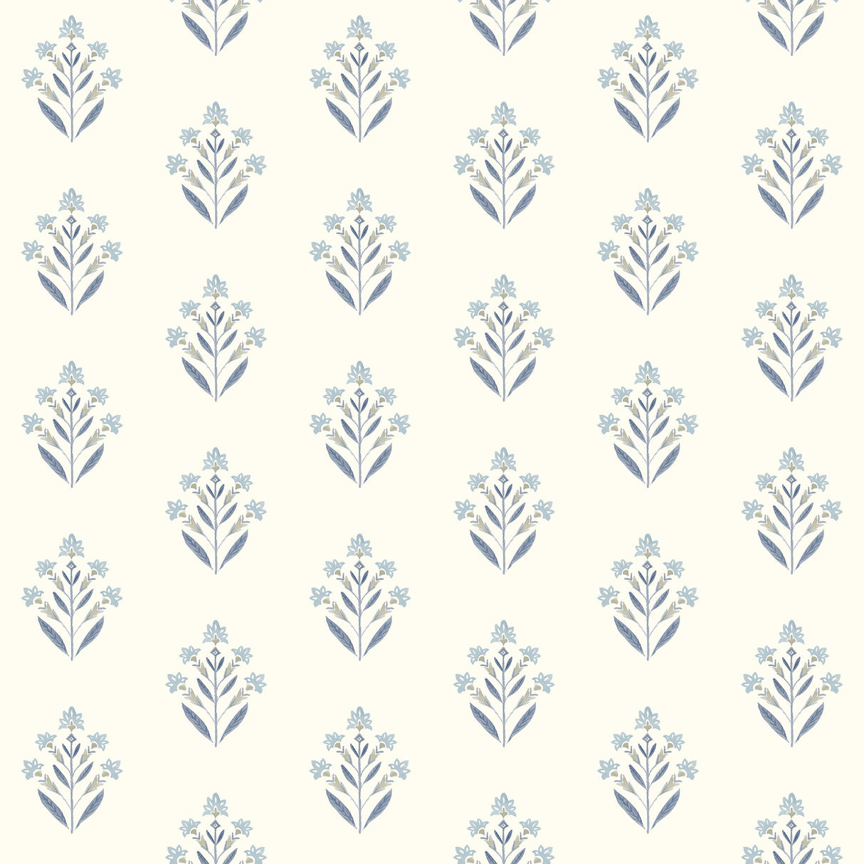 Chesapeake 3125-72347 Kova Blue Floral Crest Wallpaper