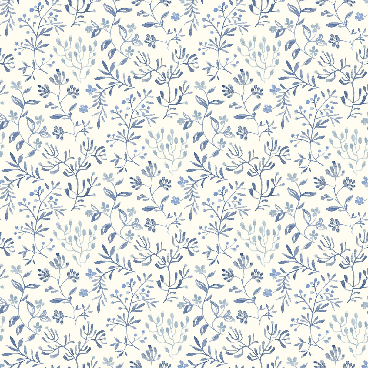 Chesapeake 3125-72352 Tarragon Blue Dainty Meadow Wallpaper