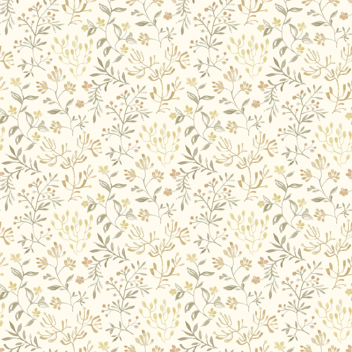 Chesapeake 3125-72354 Tarragon Honey Dainty Meadow Wallpaper
