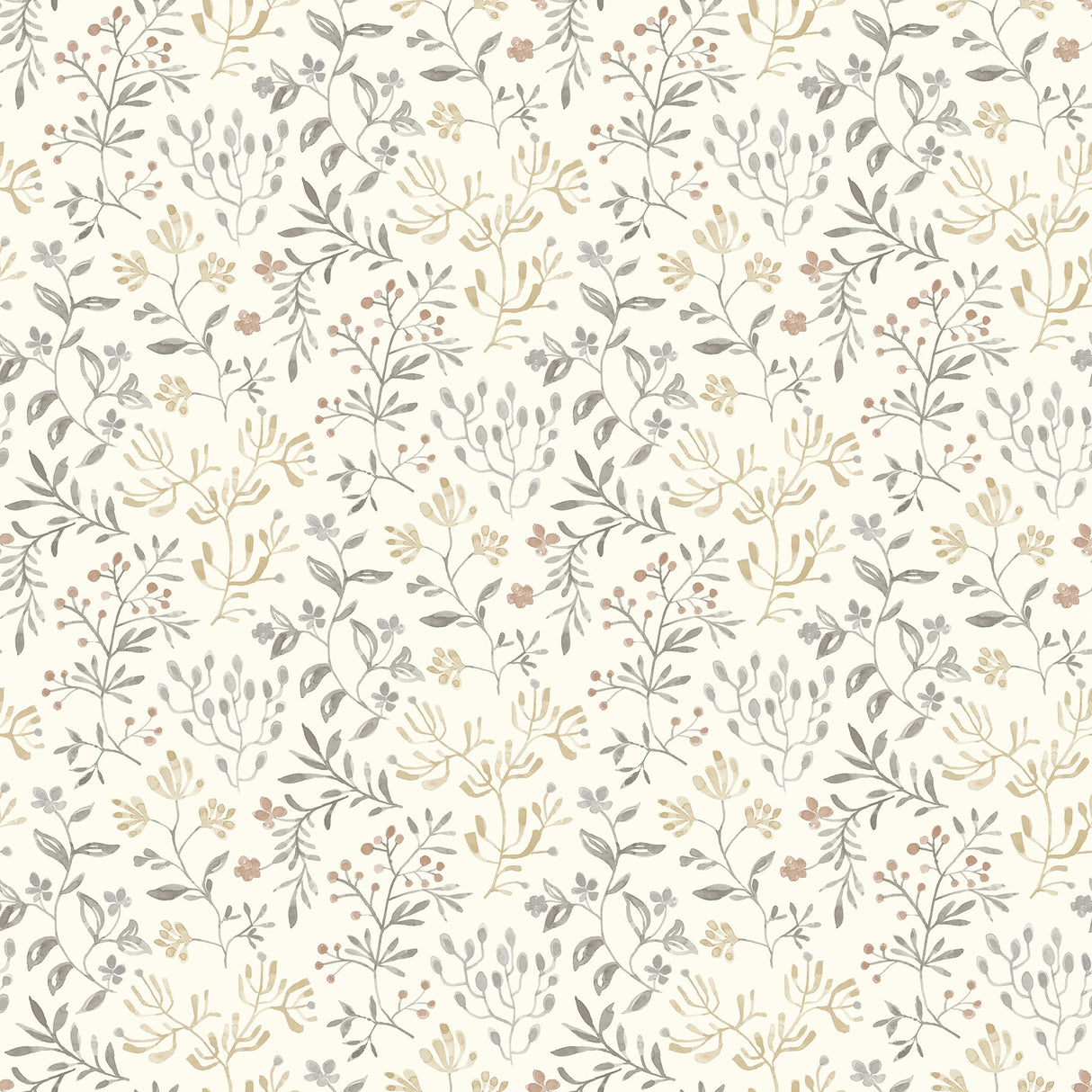 Chesapeake 3125-72356 Tarragon Grey Dainty Meadow Wallpaper