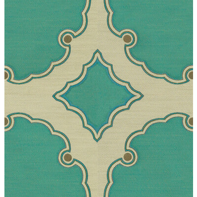 KRAVET COUTURE 31272.13.0 INTERPRETATION TURQUOISE Fabric - Eade's Wallpaper