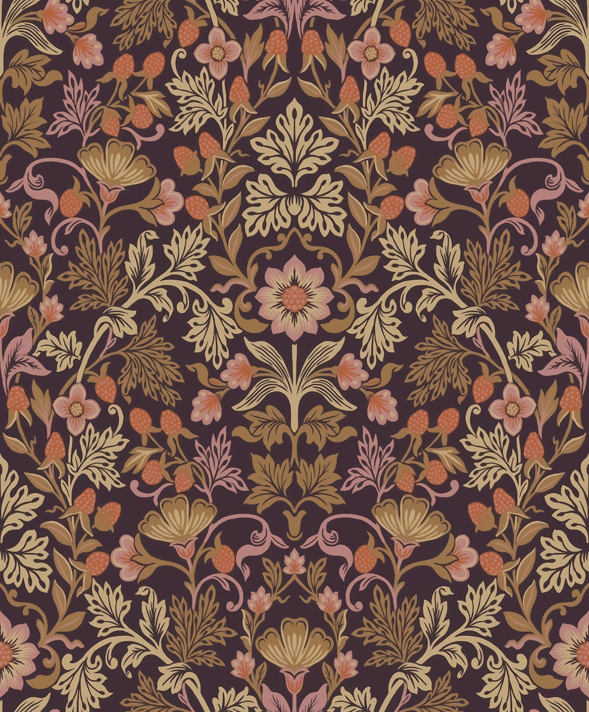 Eijffinger 316003 Lila Peach Strawberry Floral Wallpaper