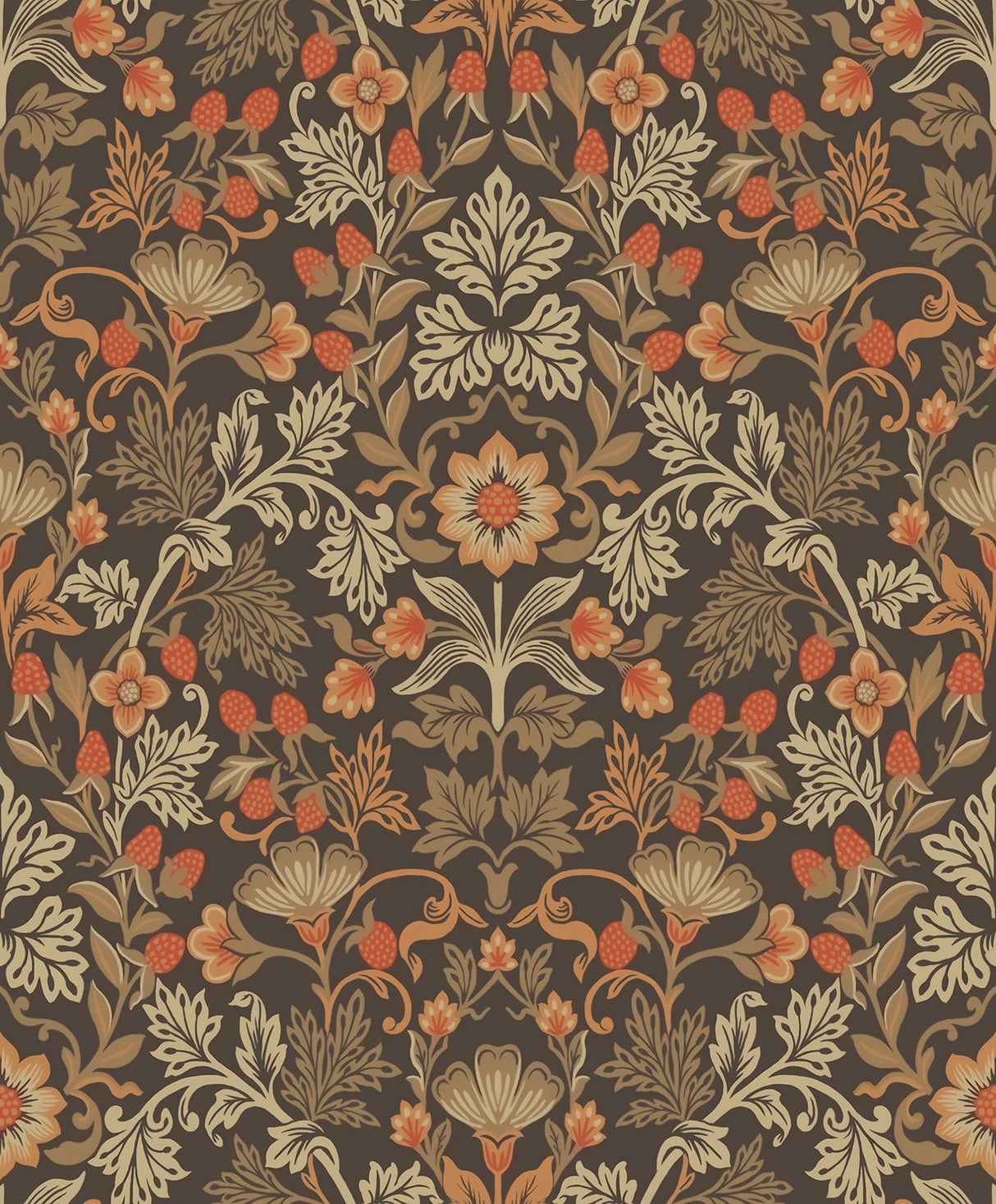 Eijffinger 316004 Lila Orange Strawberry Floral Wallpaper