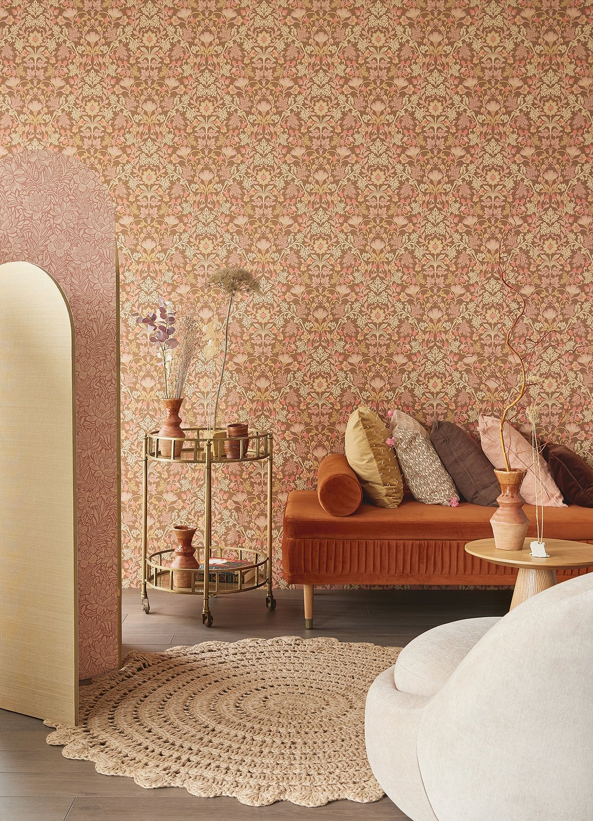 Eijffinger 316005 Lila Pink Strawberry Floral Wallpaper