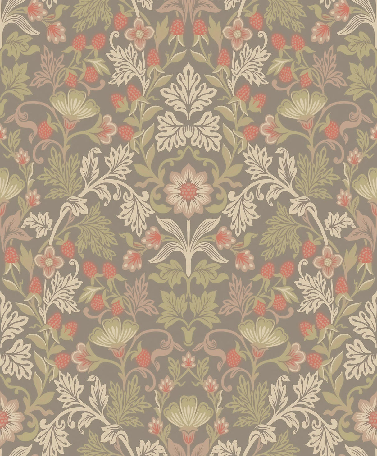 Eijffinger 316007 Lila Moss Strawberry Floral Wallpaper