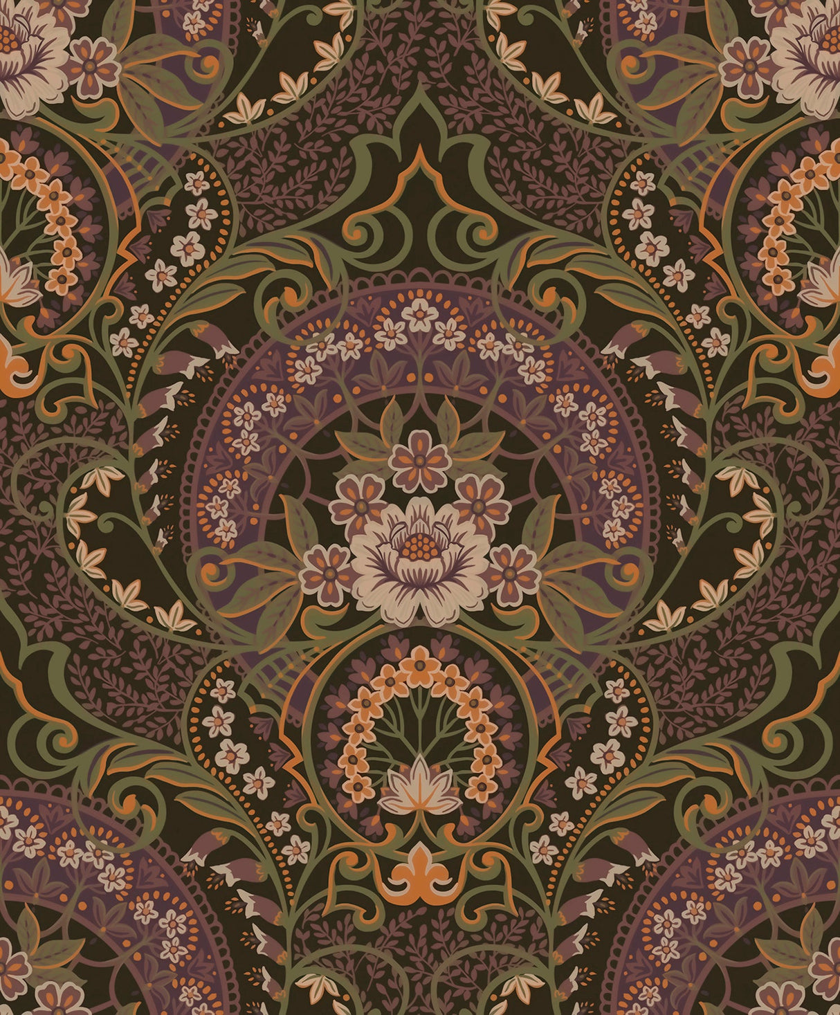 Eijffinger 316016 Nasrin Purple Damask Wallpaper