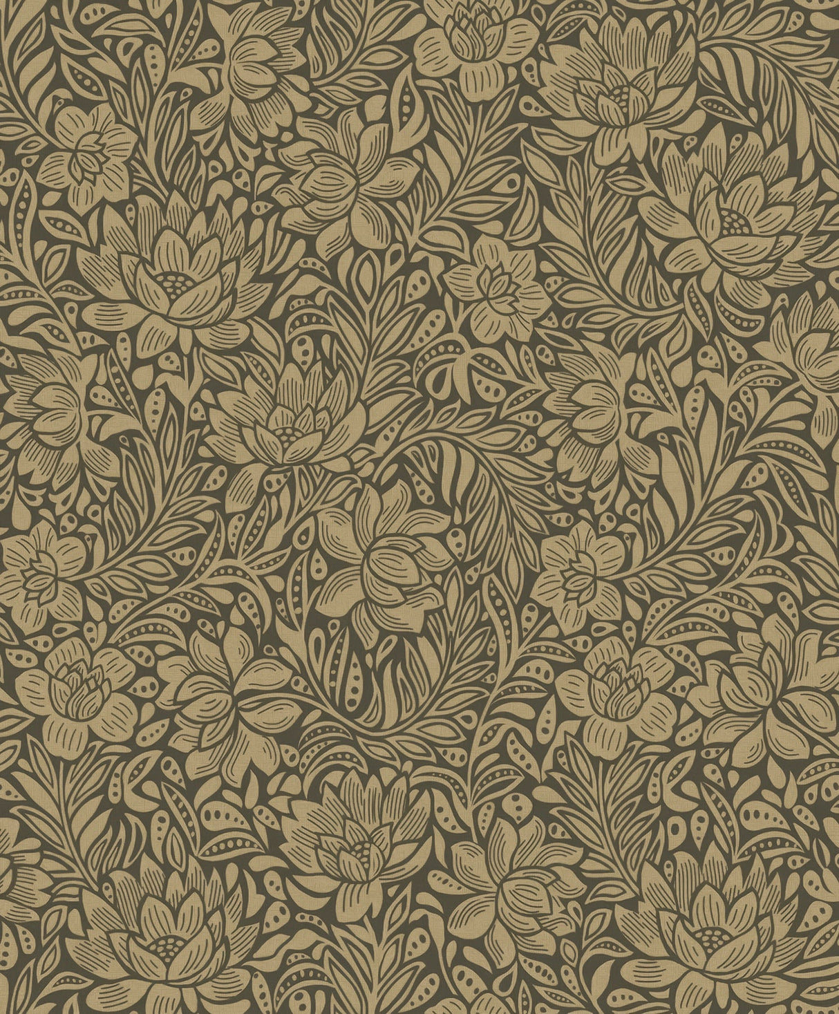 Eijffinger 316022 Zahara Chocolate Floral Wallpaper