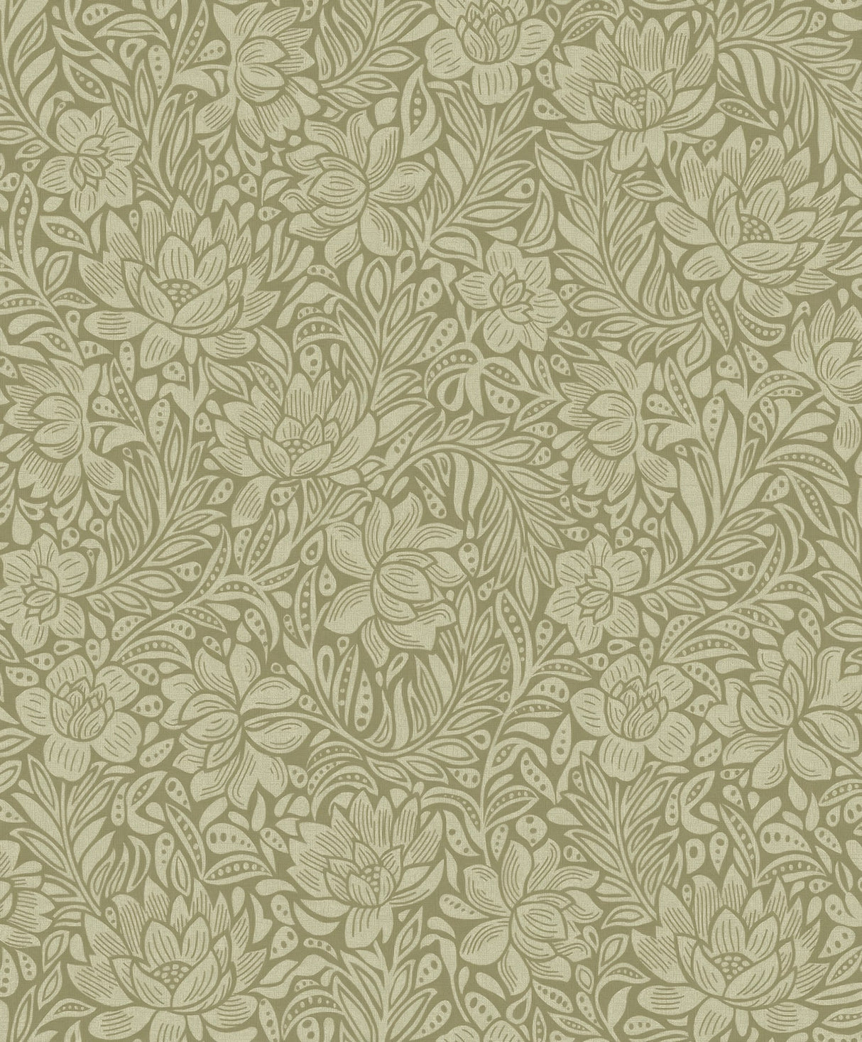 Eijffinger 316024 Zahara Olive Floral Wallpaper