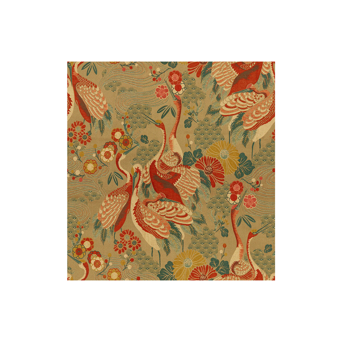 KRAVET DESIGN 32257.1216.0 KIMONO INSPIRED HAUTE RED Fabric - Eade's Wallpaper