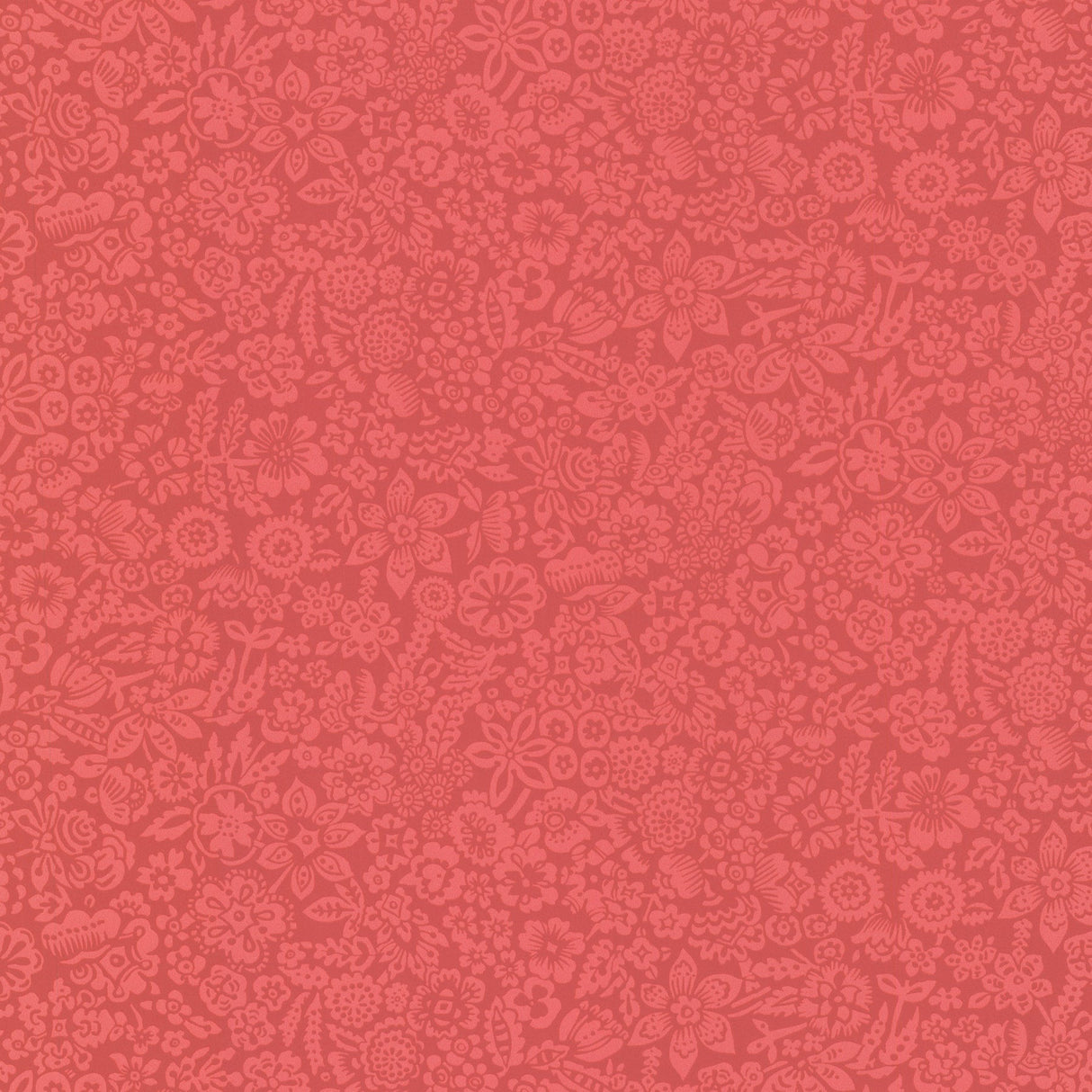 Eijffinger 330213 Majorca Red Vivacious Floral Relief Wallpaper