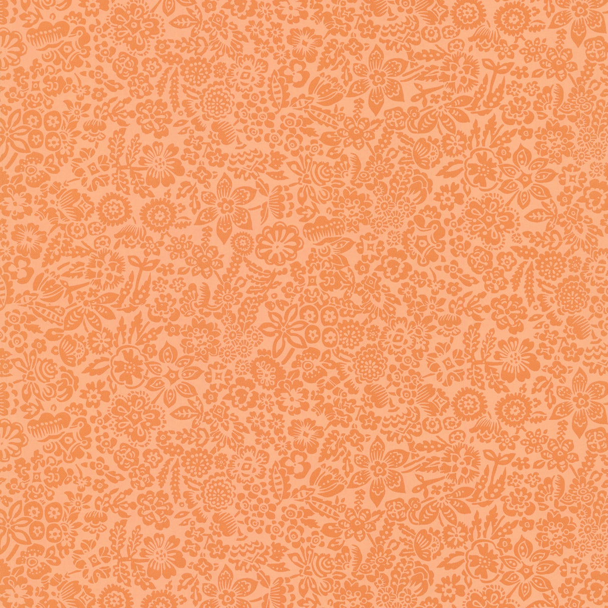 Eijffinger 330214 Majorca Orange Vivacious Floral Relief Wallpaper