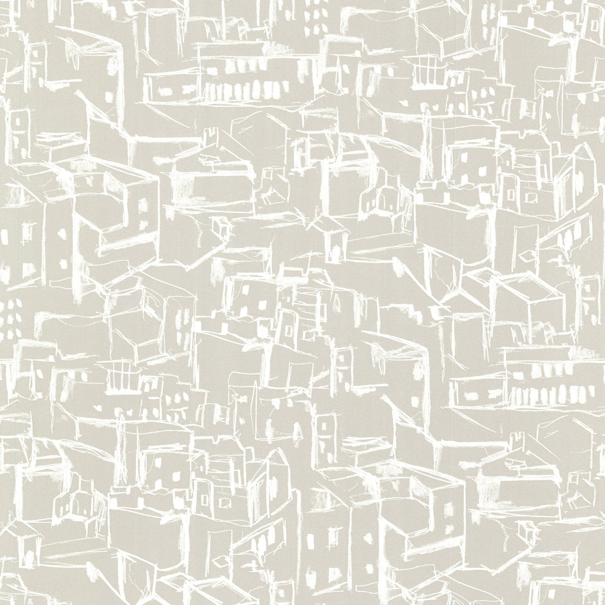 Eijffinger 330227 Kasabian Taupe Hillside Village Sketch Wallpaper