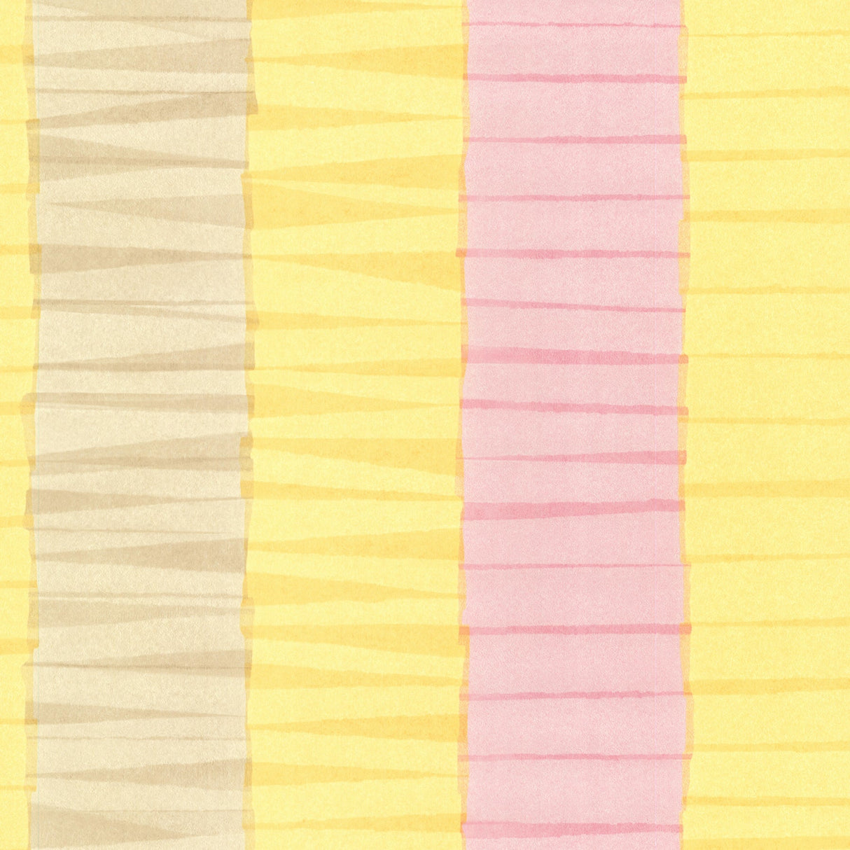 Eijffinger 330233 Cala Nova Yellow Layered Crepe Stripe Wallpaper