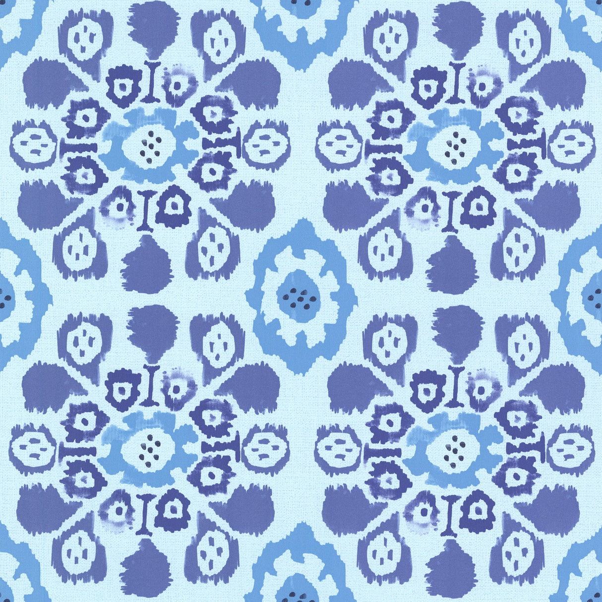 Eijffinger 330237 Valencia Blue Ikat Floral Wallpaper