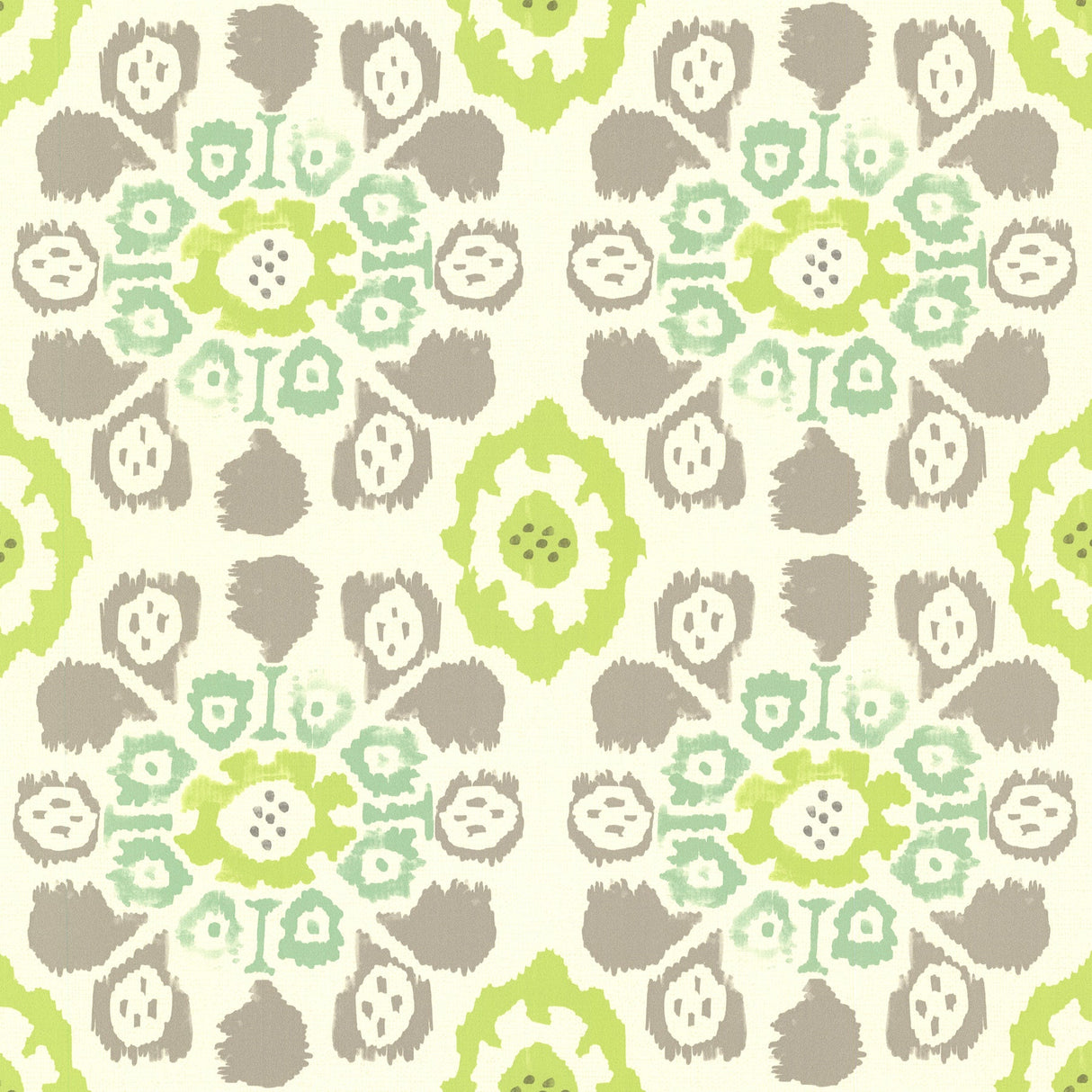 Eijffinger 330238 Valencia Green Ikat Floral Wallpaper