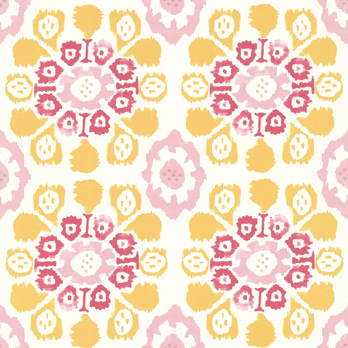 Eijffinger 330239 Valencia Yellow Ikat Floral Wallpaper