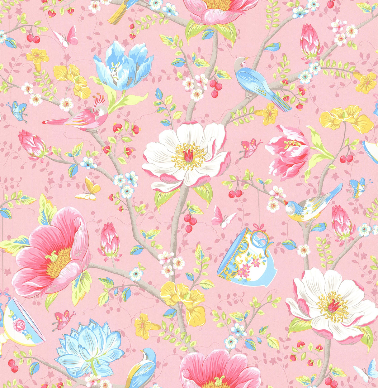 Eijffinger 341001 Leizu Pink Chinese Garden Wallpaper
