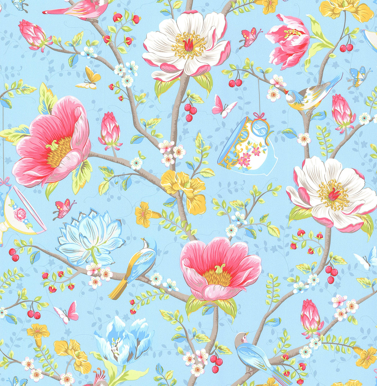 Eijffinger 341002 Leizu Light Blue Chinese Garden Wallpaper