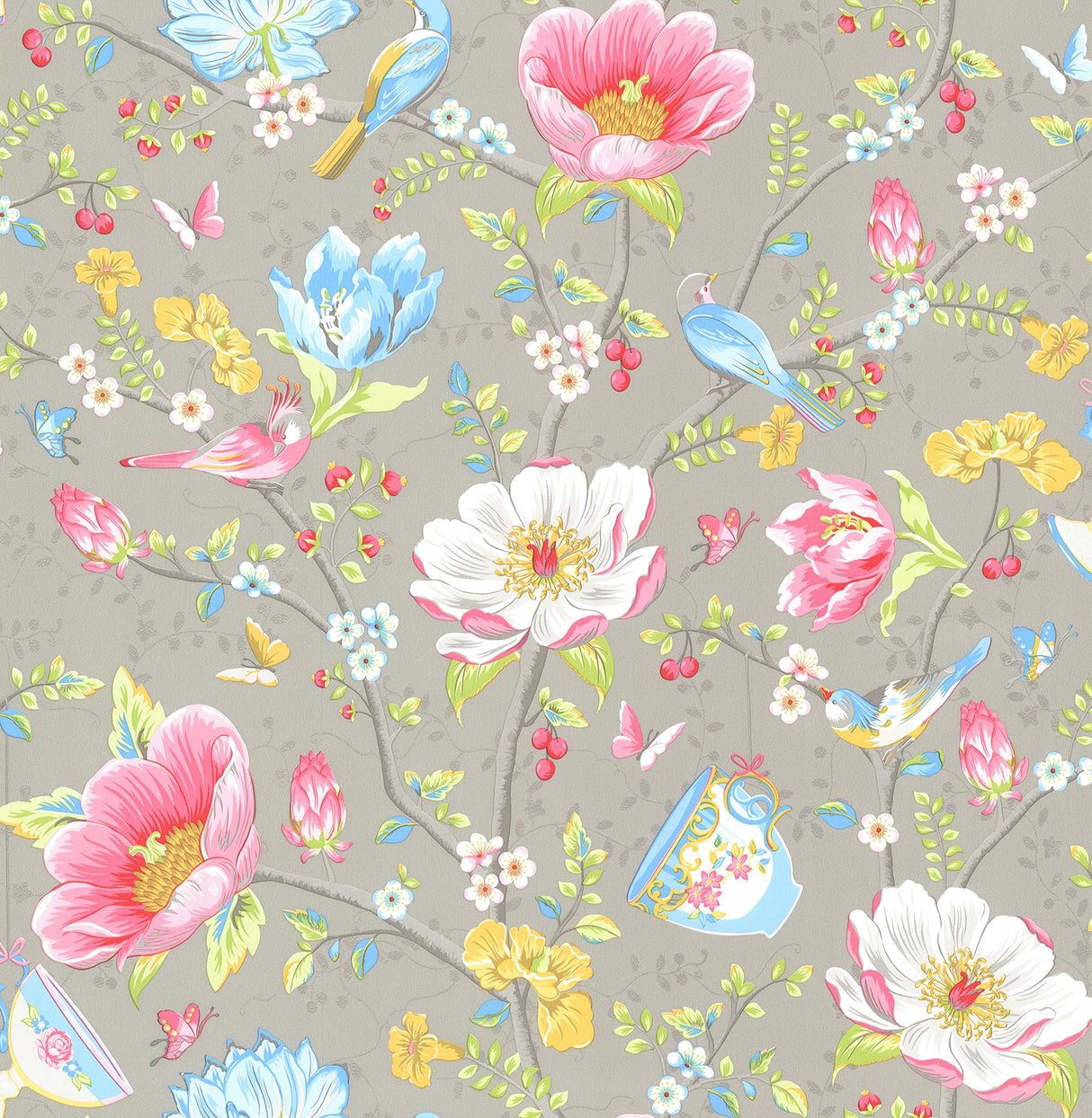 Eijffinger 341004 Leizu Grey Chinese Garden Wallpaper