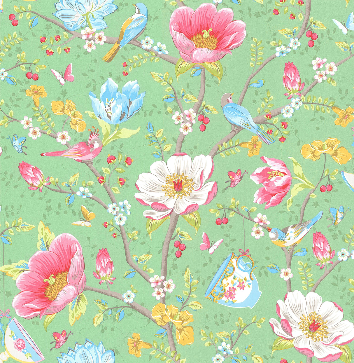 Eijffinger 341005 Leizu Mint Chinese Garden Wallpaper