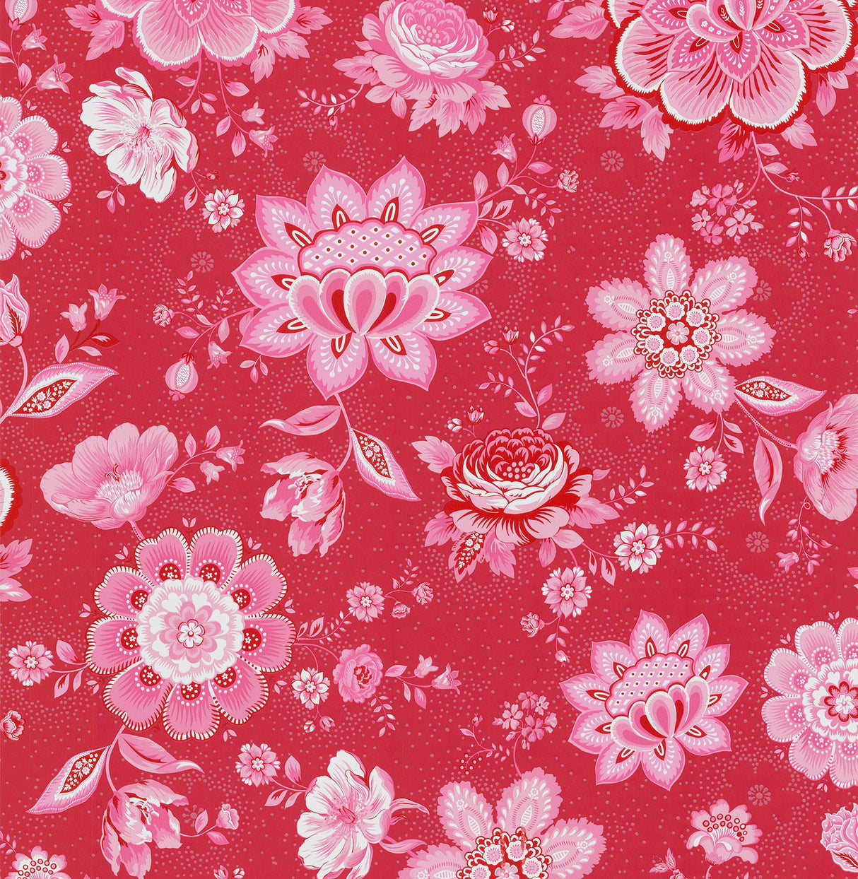 Eijffinger 341011 Kali Red Folklore Chintz Wallpaper