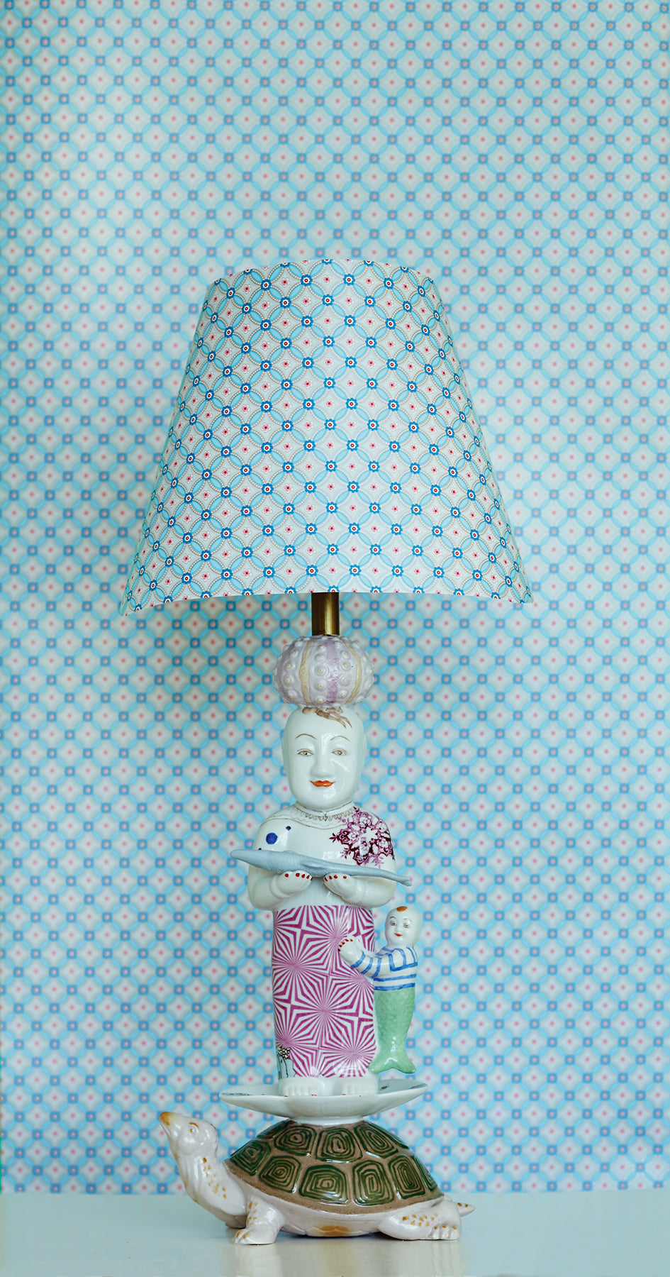 Eijffinger 341021 Eebe Light Blue Floral Geometric Wallpaper