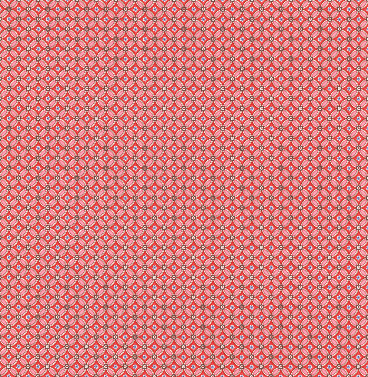 Eijffinger 341022 Eebe Red Floral Geometric Wallpaper