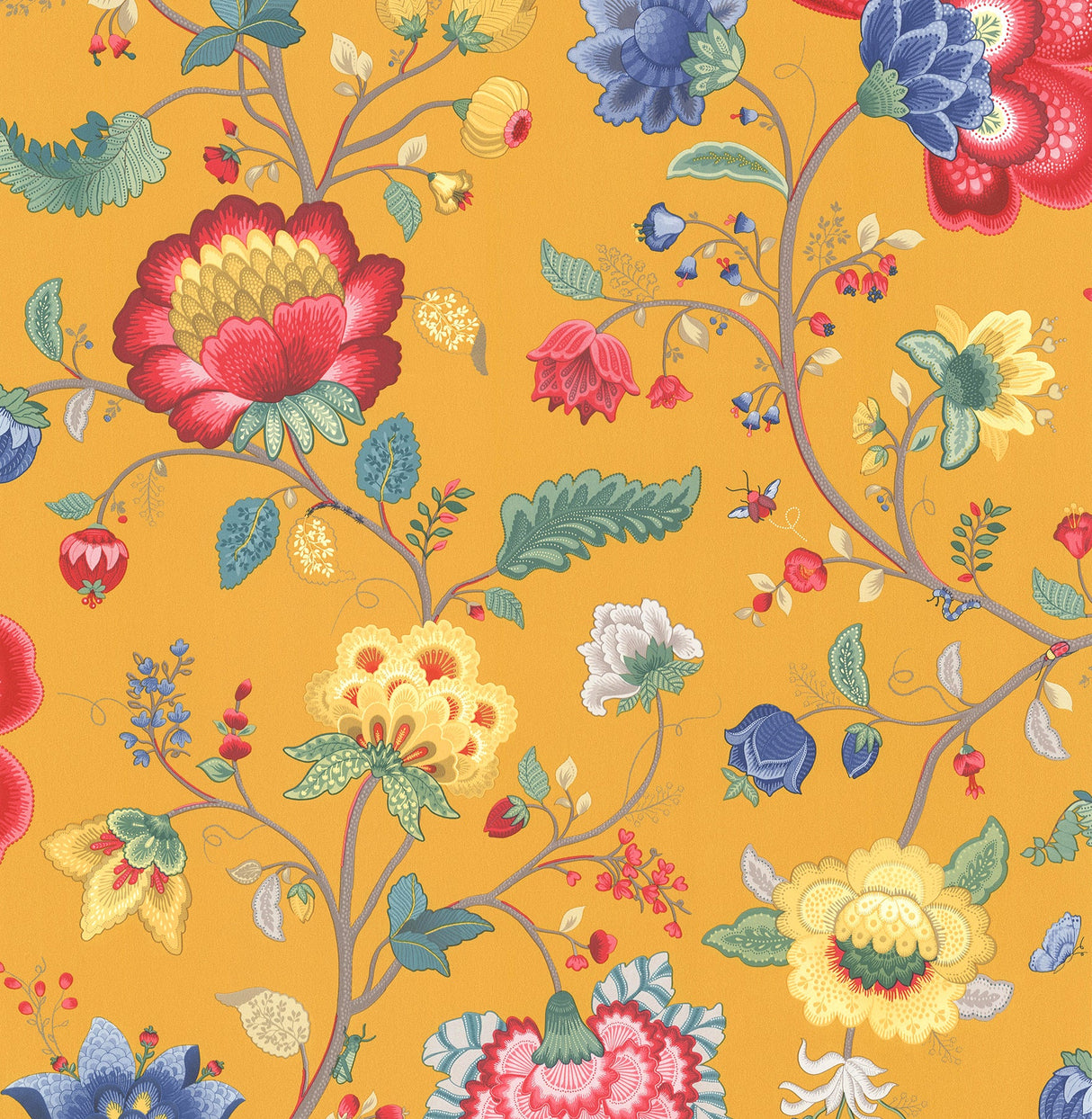 Eijffinger 341037 Epona Yellow Floral Fantasy Wallpaper