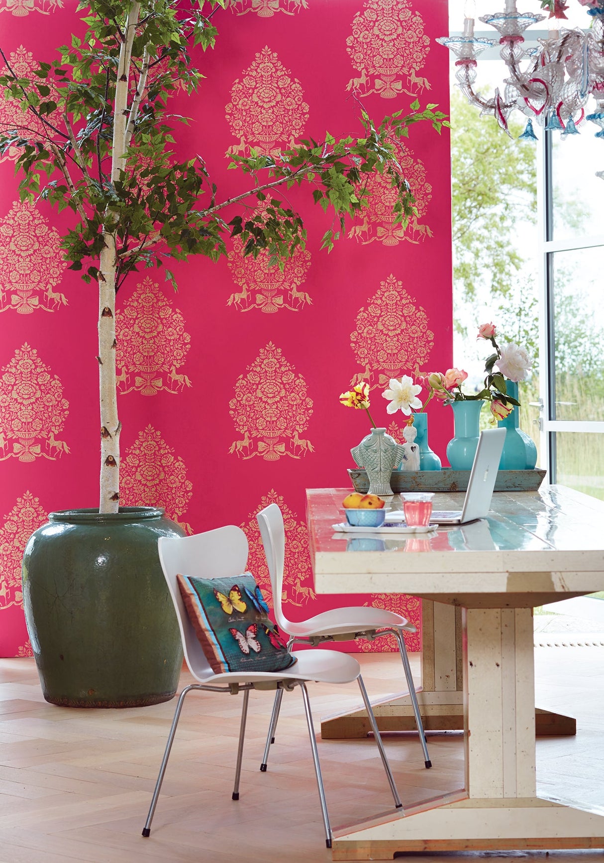 Eijffinger 341051 Till Red President Damask Wallpaper