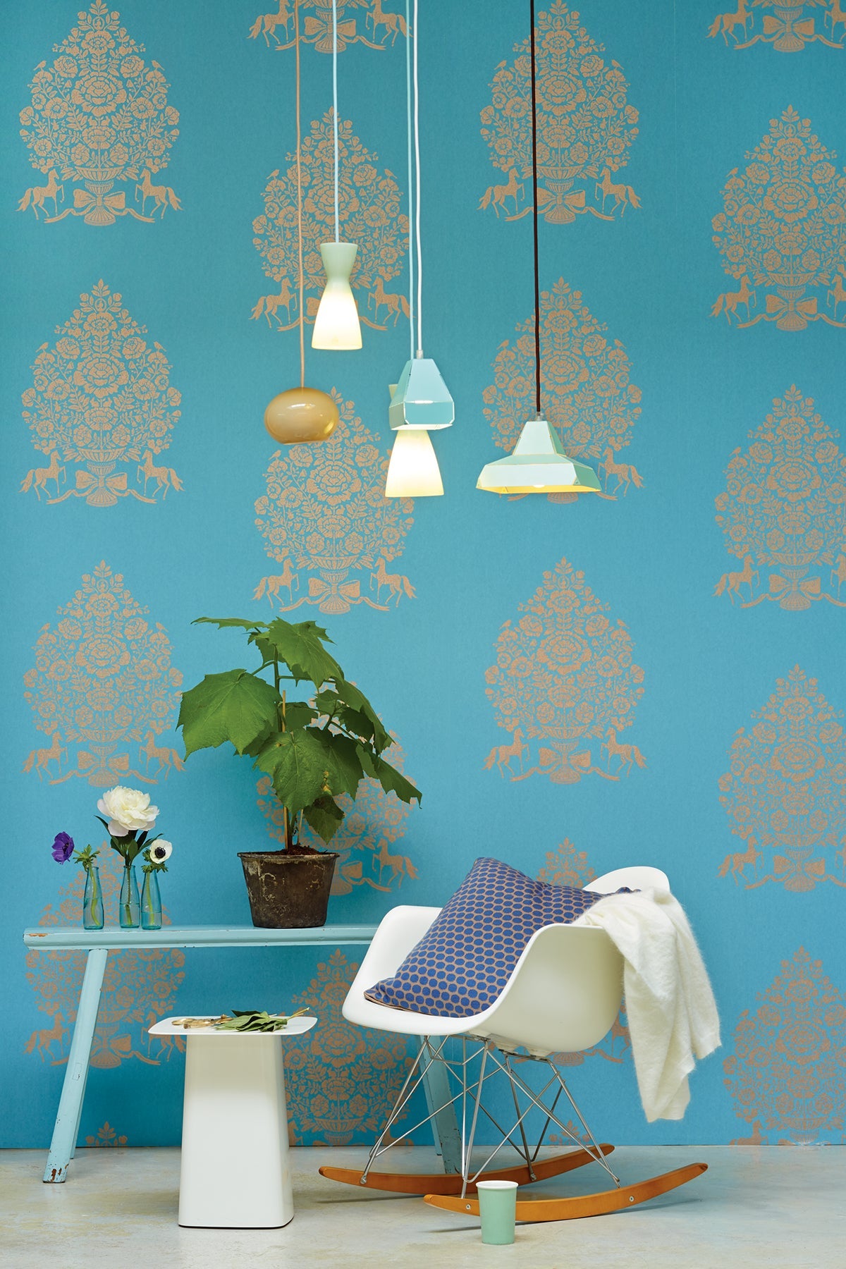 Eijffinger 341052 Till Ocean President Damask Wallpaper