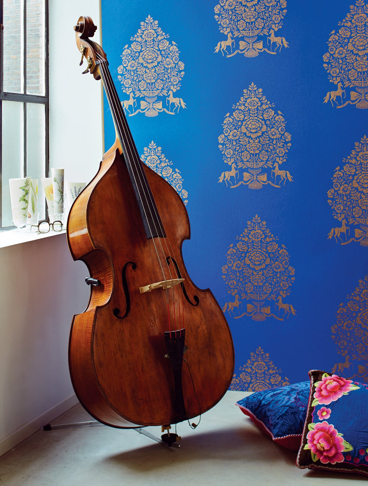 Eijffinger 341053 Till Dark Blue President Damask Wallpaper