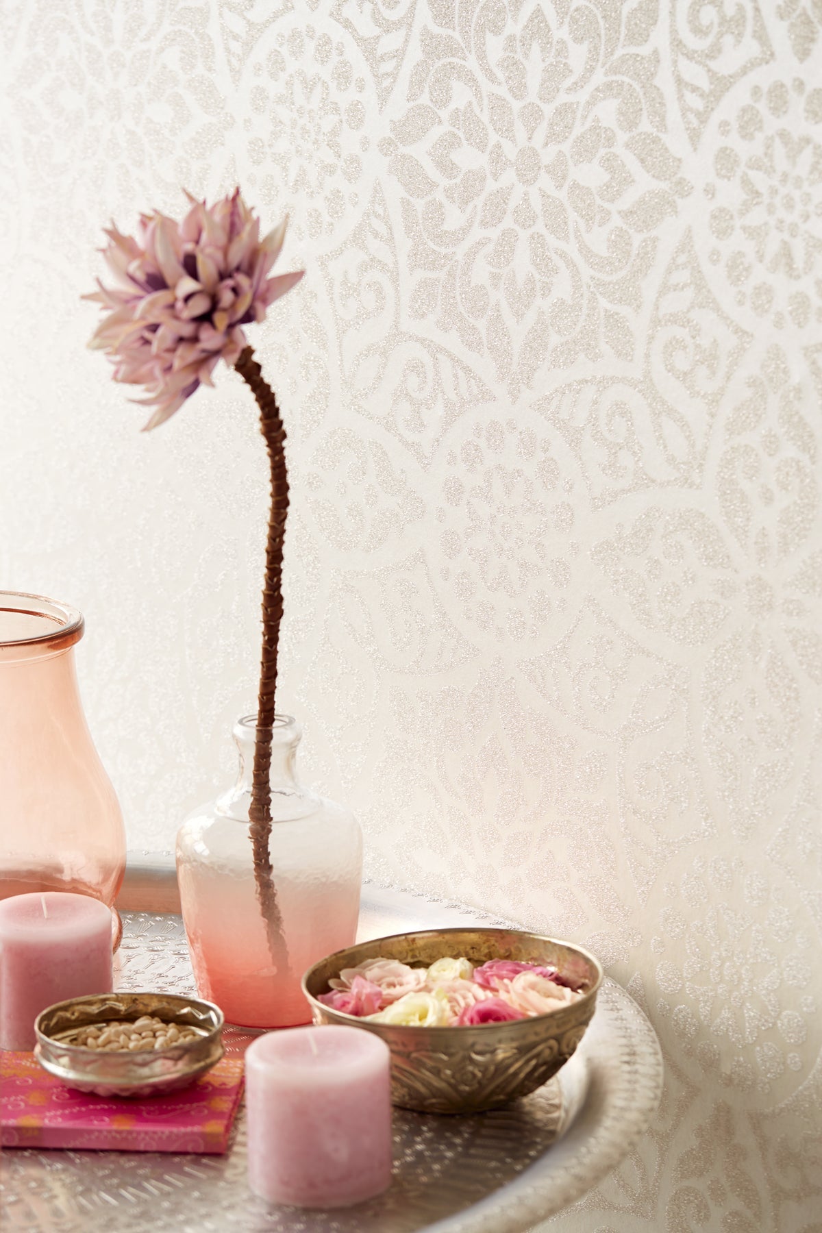 Eijffinger 341701 Destiny Aquamarine Medallion Wallpaper