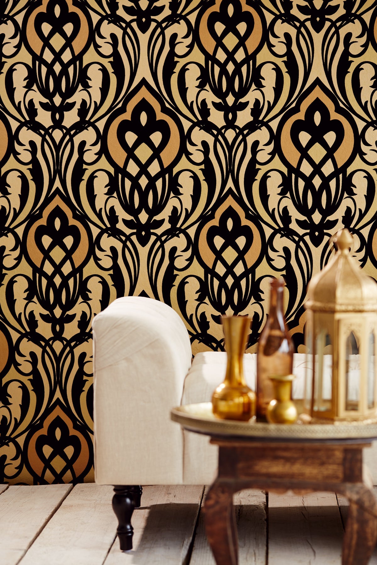 Eijffinger 341720 Sahrzad Gold Nouveau Damask Wallpaper