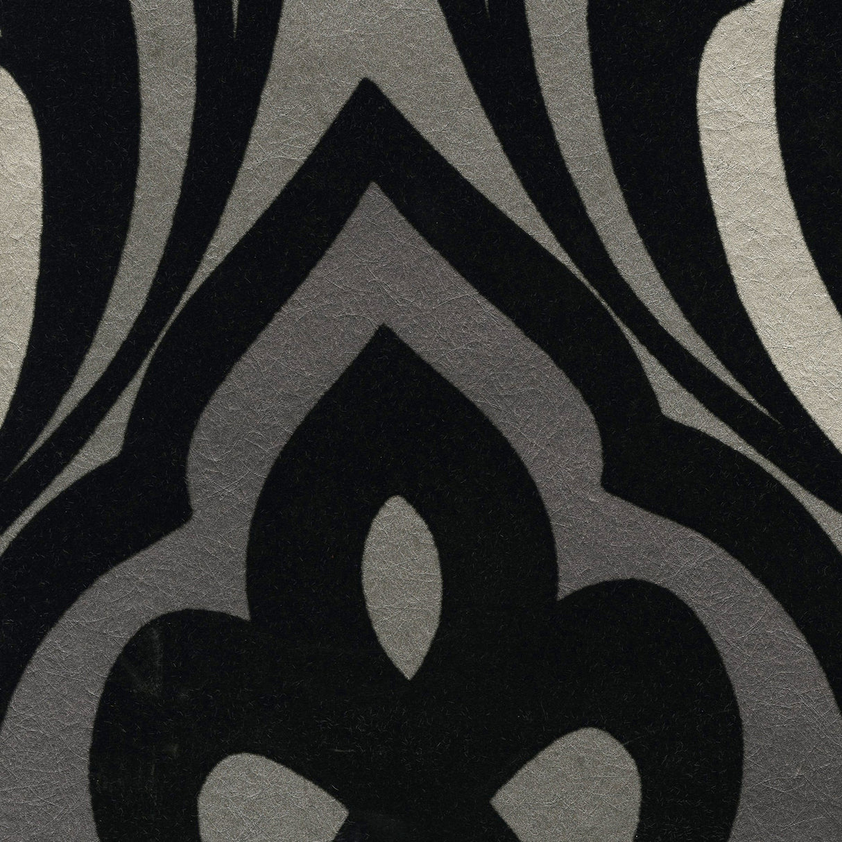 Eijffinger 341722 Sahrzad Black Nouveau Flocked Damask Wallpaper