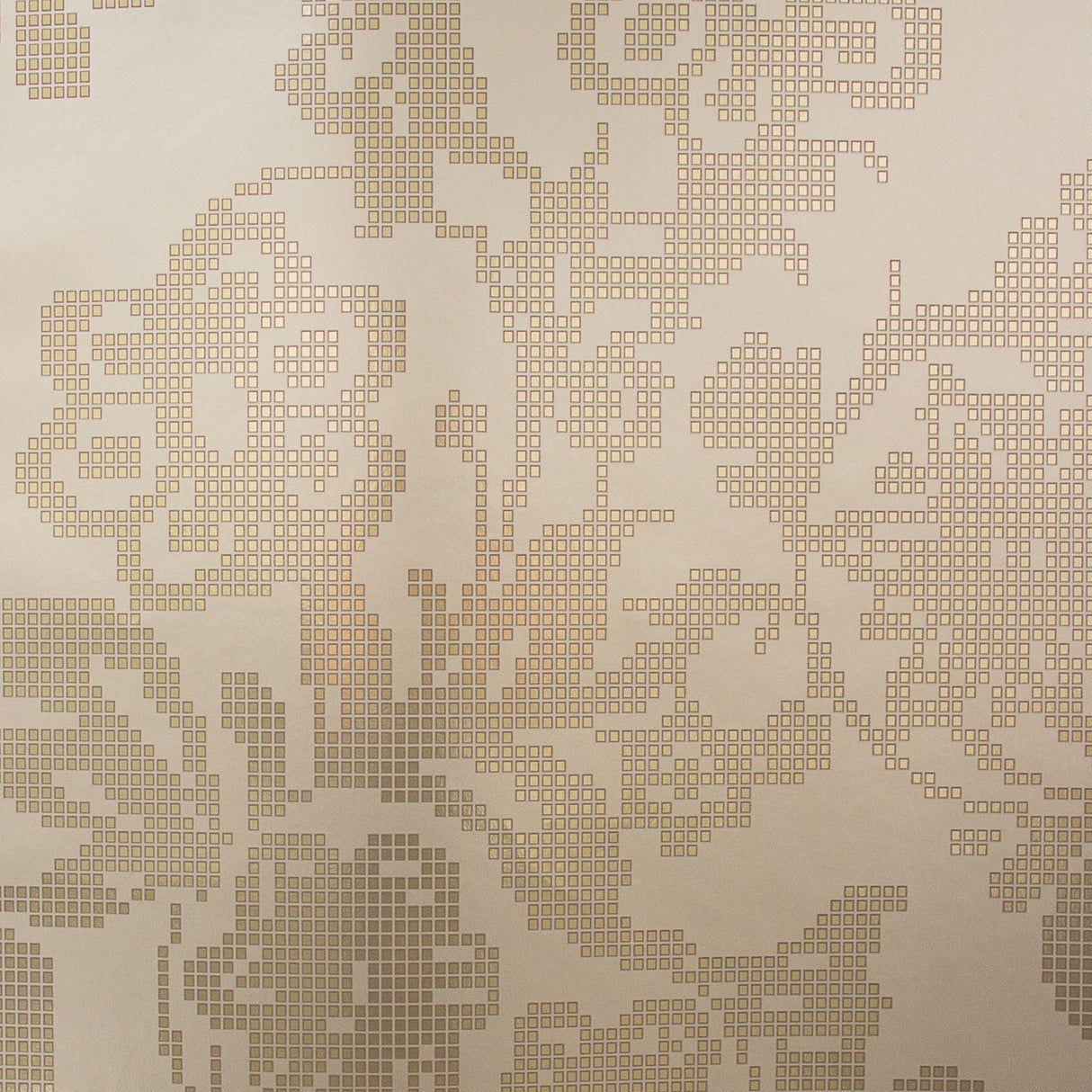 Eijffinger 341741 Sadira Brass Pixelated Modern Floral Wallpaper