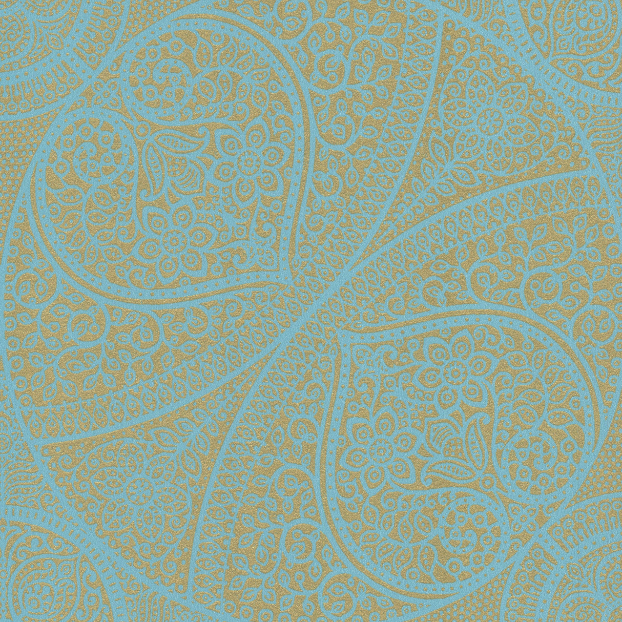 Eijffinger 341752 Yasamin Teal Mehndi Medallion Wallpaper