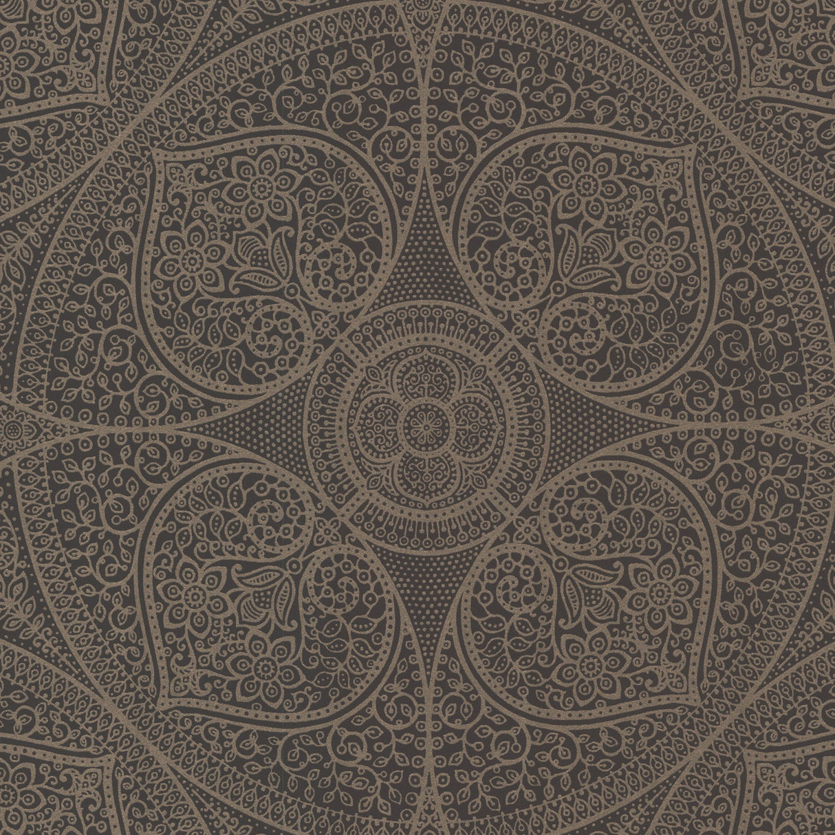 Eijffinger 341754 Yasamin Espresso Mehndi Medallion Wallpaper
