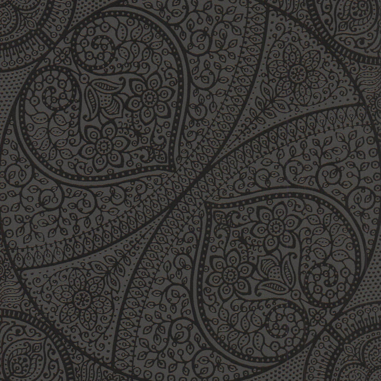 Eijffinger 341757 Yasamin Black Mehndi Medallion Wallpaper