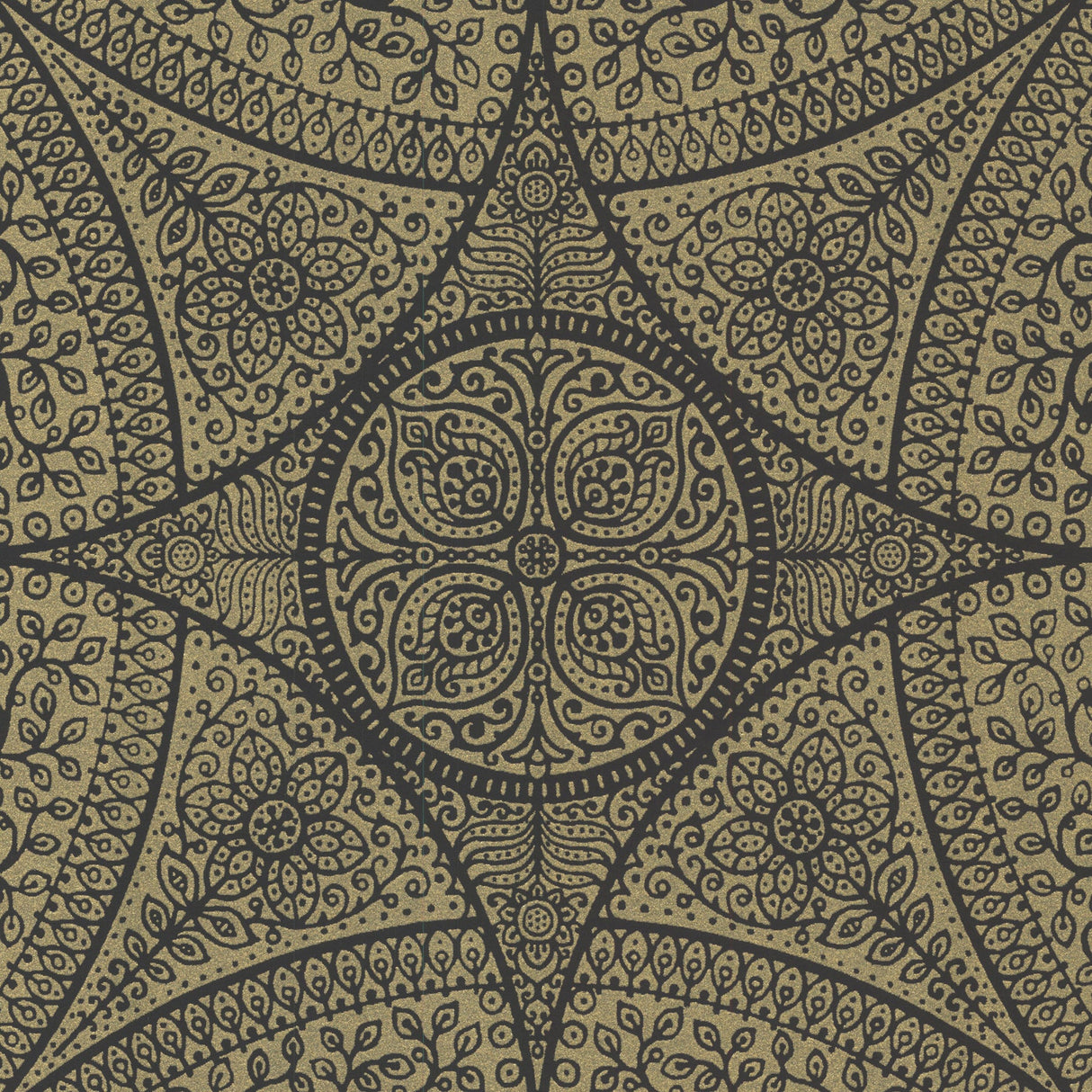 Eijffinger 341759 Yasamin Brass Mehndi Medallion Wallpaper