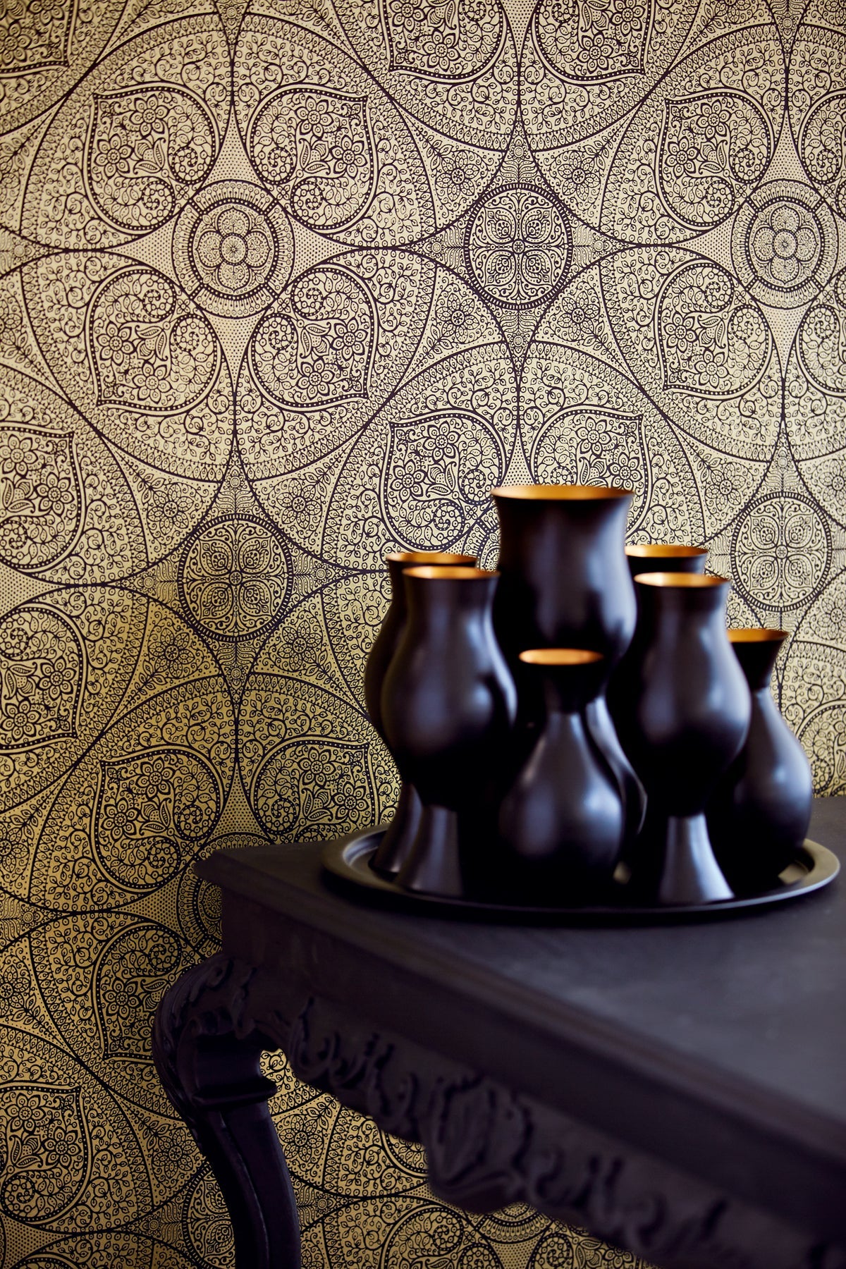 Eijffinger 341759 Yasamin Brass Mehndi Medallion Wallpaper