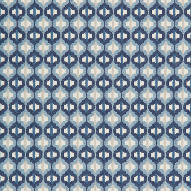 KRAVET COUTURE 34794.5.0 TURNED OUT TILE MARINE Fabric - Eade's Wallpaper